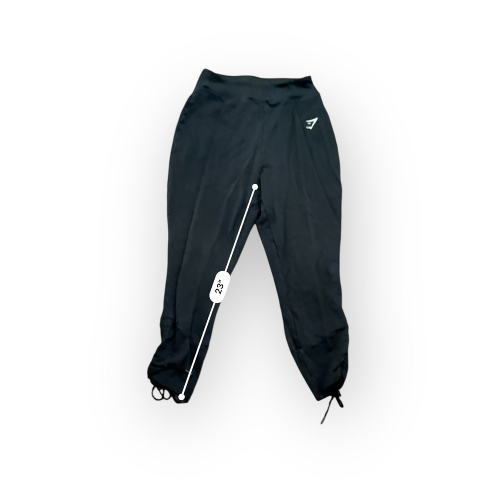 Gymshark Women’s Black Ruched Ankle Joggers Pants High Rise Drawstring Sz M - Picture 7 of 8